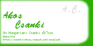 akos csanki business card